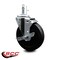 Service Caster 5'' Soft Rubber Wheel Swivel 7/16'' Grip Ring Stem Caster with Brake SCC-GR20S514-SRS-TLB-716138 - alternate 2